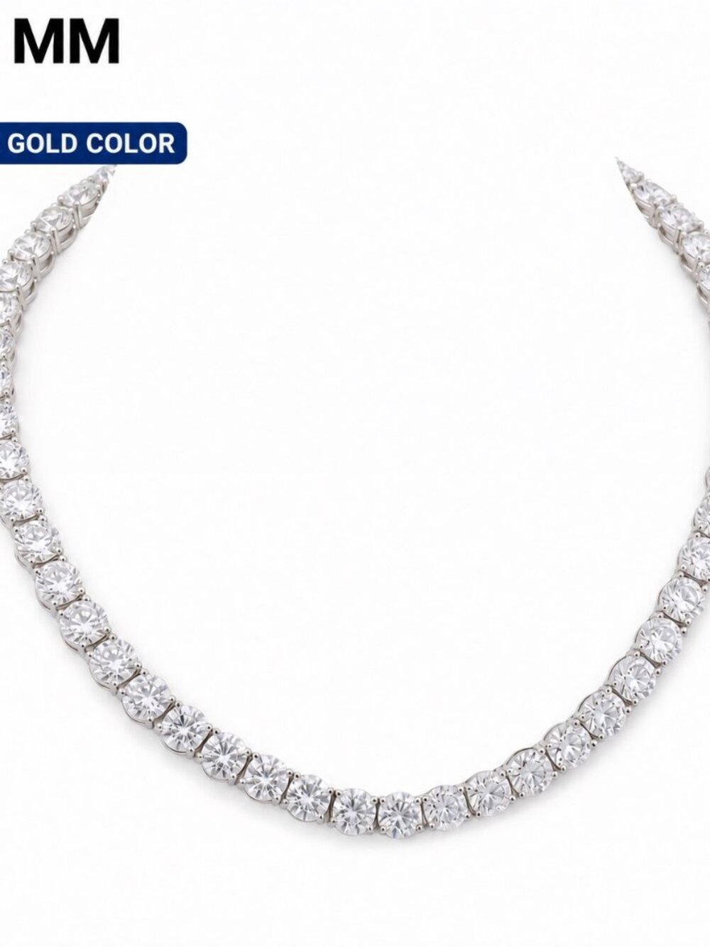 LEKANI 6.5mm Moissanite Tennis Necklace S925 Silver 24 in